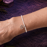 Pulsera Facetada de Cuarzo Blanco 3 mm con Sigilo de la Abundancia en Plata de Ley 925 – ACTIVADA (Abundancia, Prosperidad y Equilibrio Energético)
