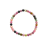 Pulsera Facetada de Turmalina Verde y Multicolor 4mm (Protección, Equilibrio y Energía Positiva)