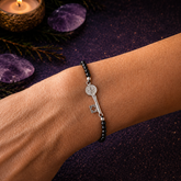Pulsera Facetada de Turmalina Negra 3mm con San Benito en Plata de Ley 925 – ACTIVADA (Protección, Transmutación y Apertura de Caminos)