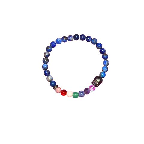 Pulsera 7 Chakras con Buda y Lapislázuli (Protección y Sabiduría)