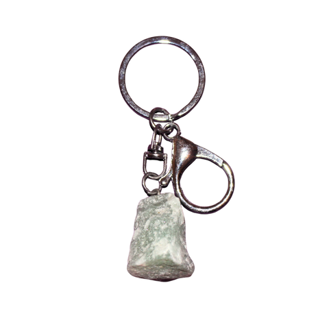 Llavero de Aventurina Verde Natural en Bruto