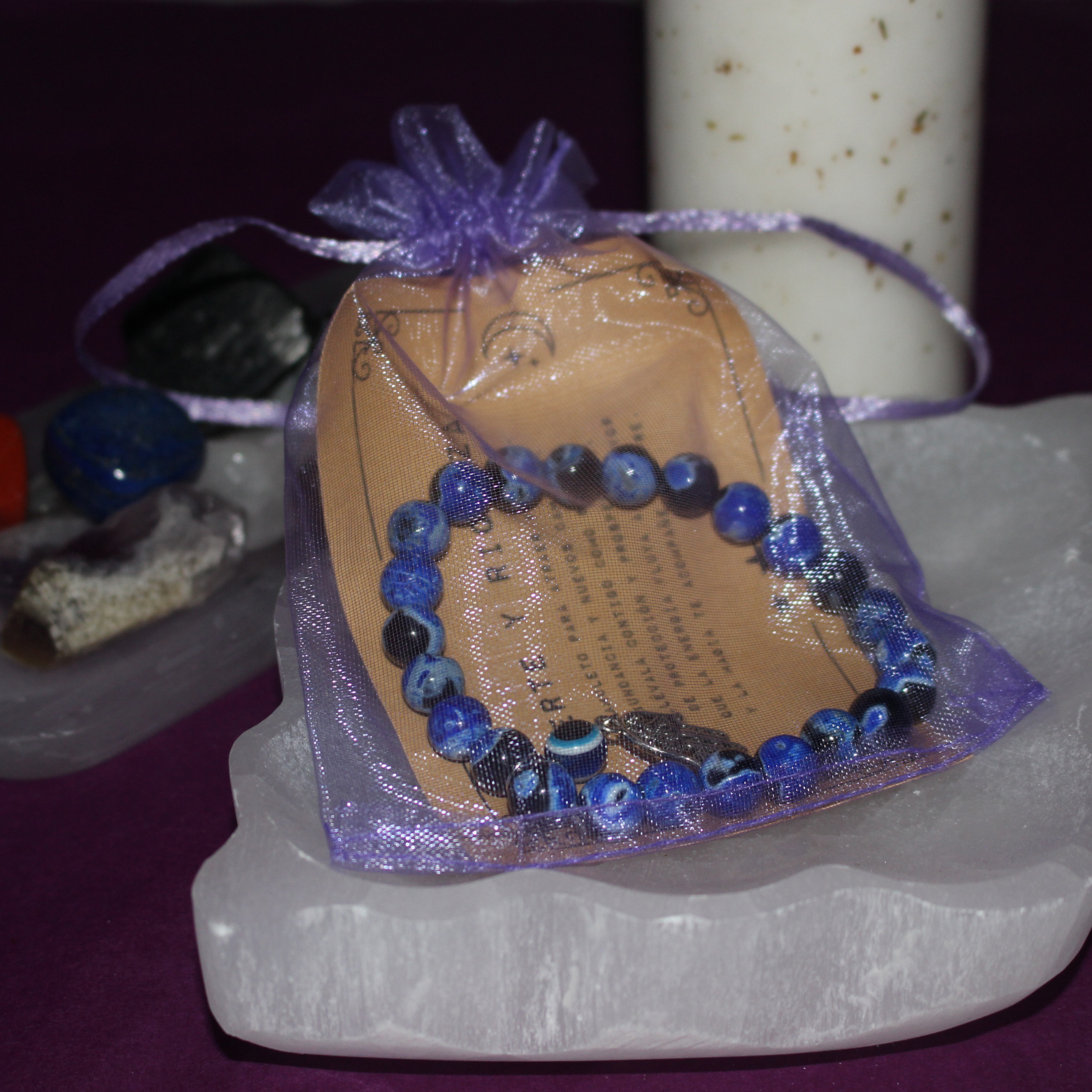 Pulsera Ojo Turco con Mano de Fátima 6 mm (Protección y Buena Suerte)