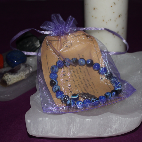 Pulsera Ojo Turco con Mano de Fátima 6 mm (Protección y Buena Suerte)