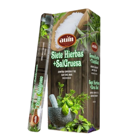 Incienso de 7 Hierbas con Sal Gruesa