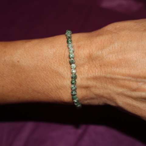 Pulsera Facetada de Ágata Árbol 4mm (Protección y  armonía)