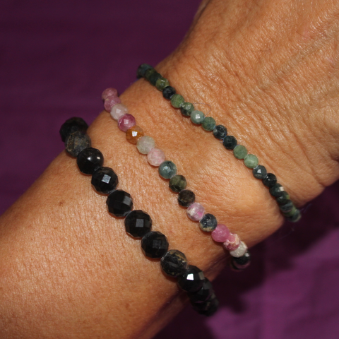 Pulsera Facetada de Turmalina 4mm (Protección y Limpieza)