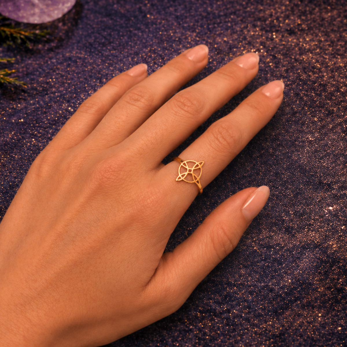 Anillo Nudo de Bruja Ajustable ACTIVADO (Protección, Equilibrio y Fuerza Interior)