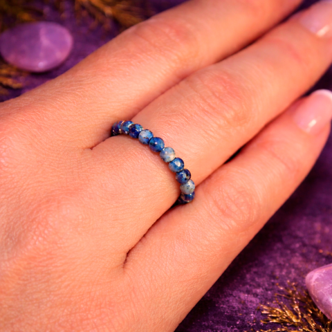 Anillo de Lapislázuli Natural Ajustable (Sabiduría, Comunicación y Claridad Interior)