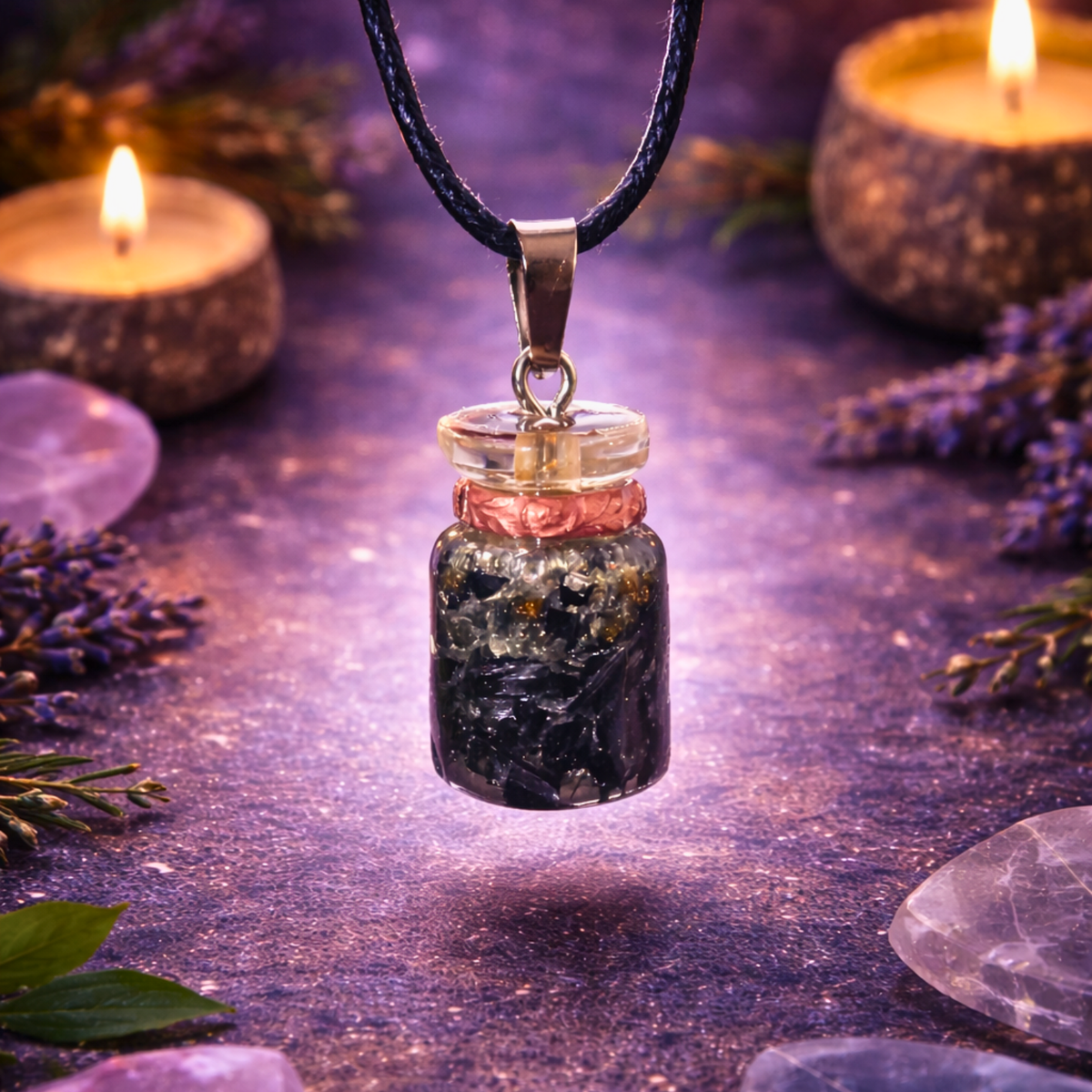 Bote de la Suerte de Pirita y Turmalina Negra (Abundancia y Protección)