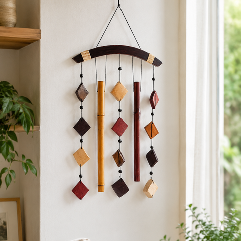Campana de Viento de Bambú y Madera Natural (Protección Energética y Armonización del Hogar)