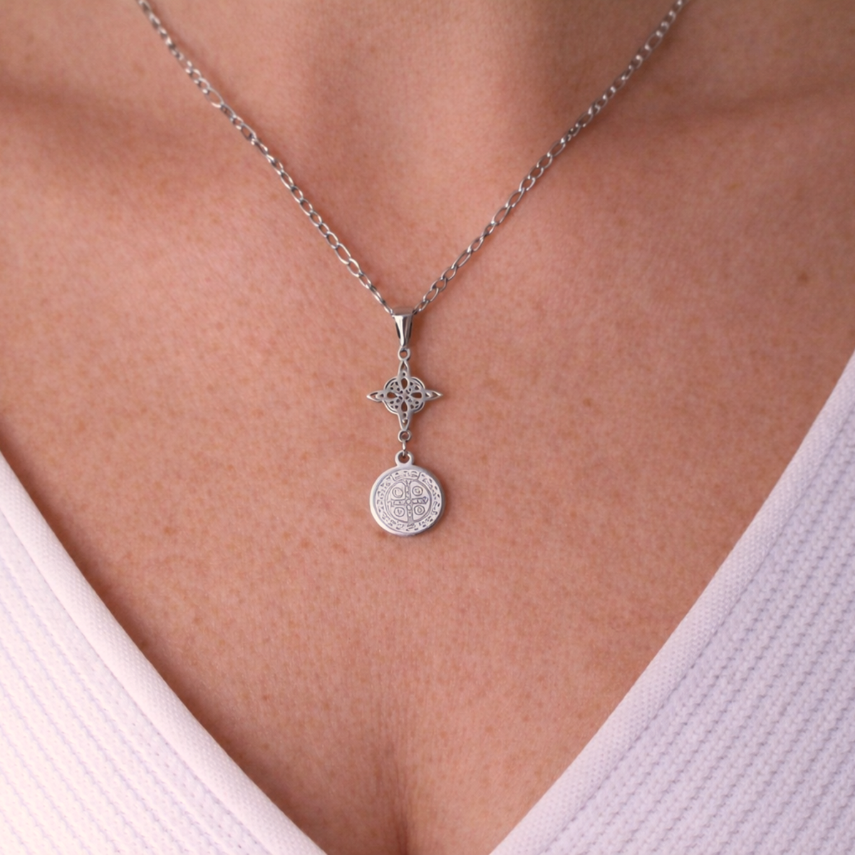 Colgante Nudo de Bruja y Llave de San Benito ACTIVADO (Doble Protección Espiritual)