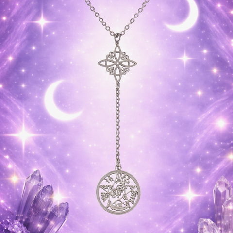 Colgante Nudo de Bruja y Tetragramatón ACTIVADO (Doble Protección y Sabiduría Ancestral)