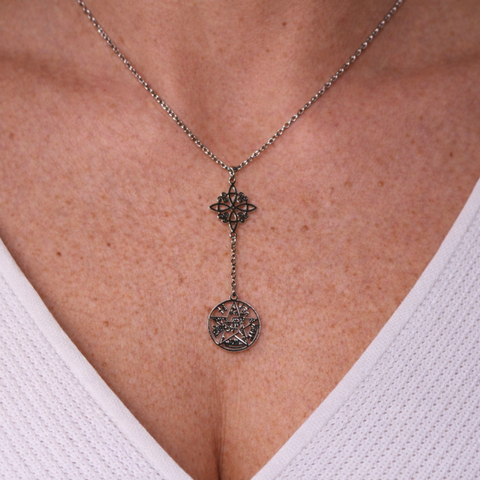 Colgante Nudo de Bruja y Tetragramatón ACTIVADO (Doble Protección y Sabiduría Ancestral)