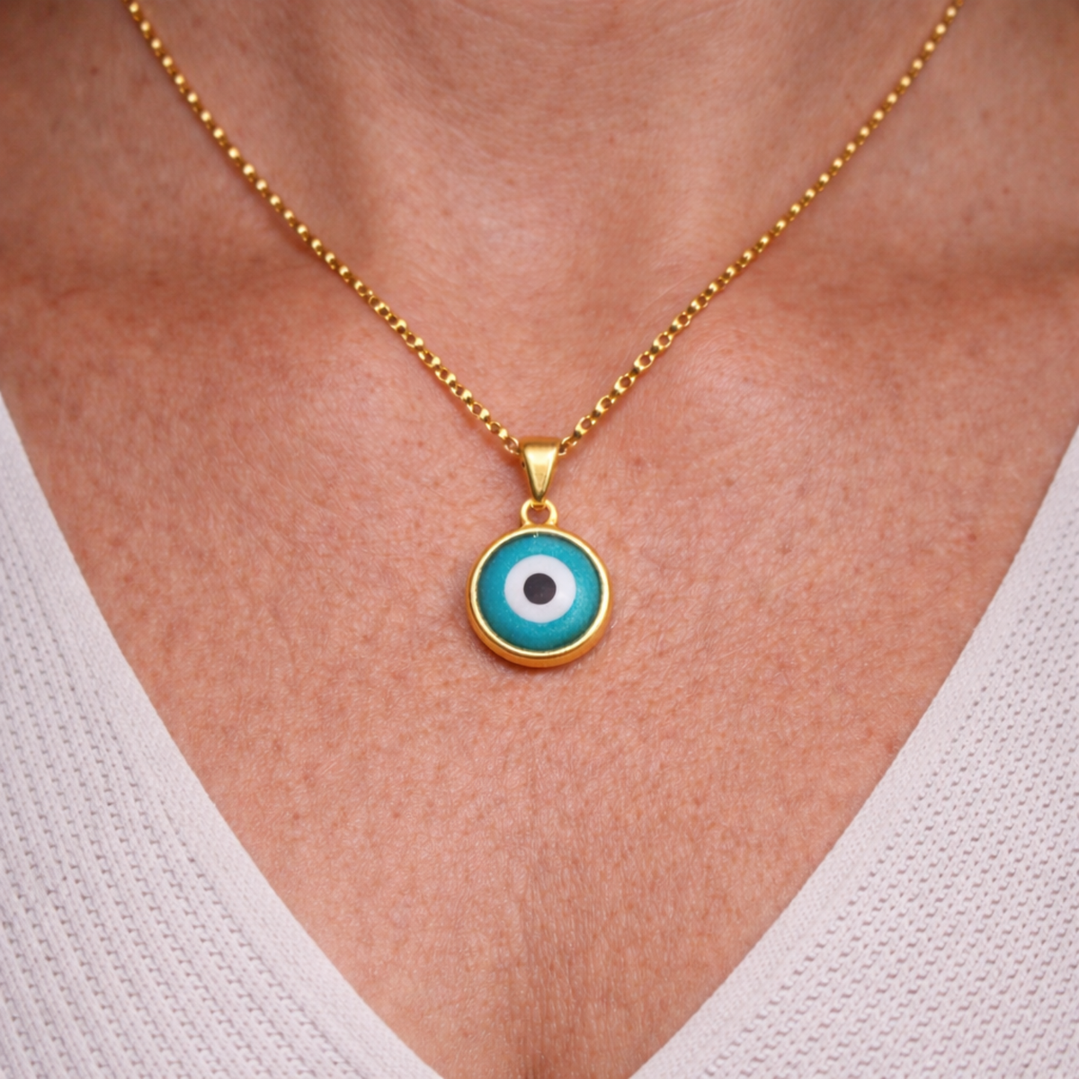 Colgante de Ojo Turco Azul (Protección y Buena Suerte)