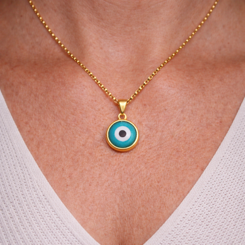 Colgante de Ojo Turco Azul (Protección y Buena Suerte)