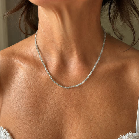 Gargantilla de Minerales Naturales Facetados 3 mm en Plata de Ley 925 – ACTIVADA (Protección, Equilibrio y Bienestar)
