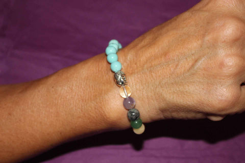 Pulsera Siete Chakras Buda Turquesa (equilibrio espiritual)