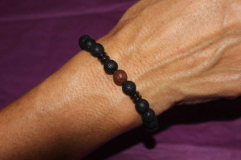 Pulsera de Piedra Volcánica negra (transmutación de energías negativas)