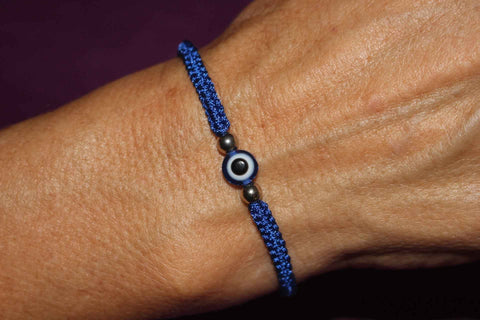 Pulsera Macramé Ojo Turco Azul (protección y buenas energías)