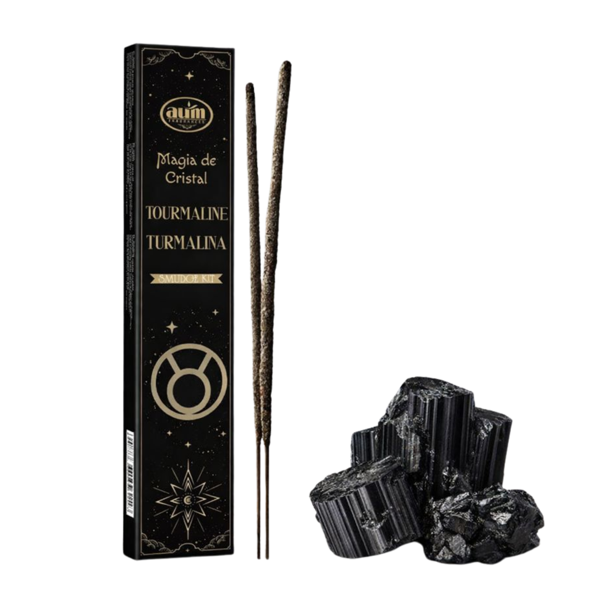 Organic Tourmaline Incense with Gift Box of Tumbled Tourmalines (Energy Protection)