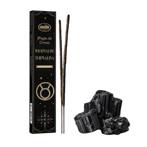 Organic Tourmaline Incense with Gift Box of Tumbled Tourmalines (Energy Protection)