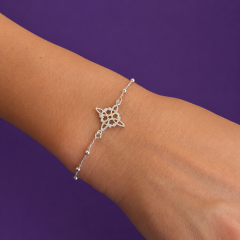 Pulsera Nudo de Bruja en Plata de Ley 925 ACTIVADA (Protección Ancestral y Equilibrio Energético)