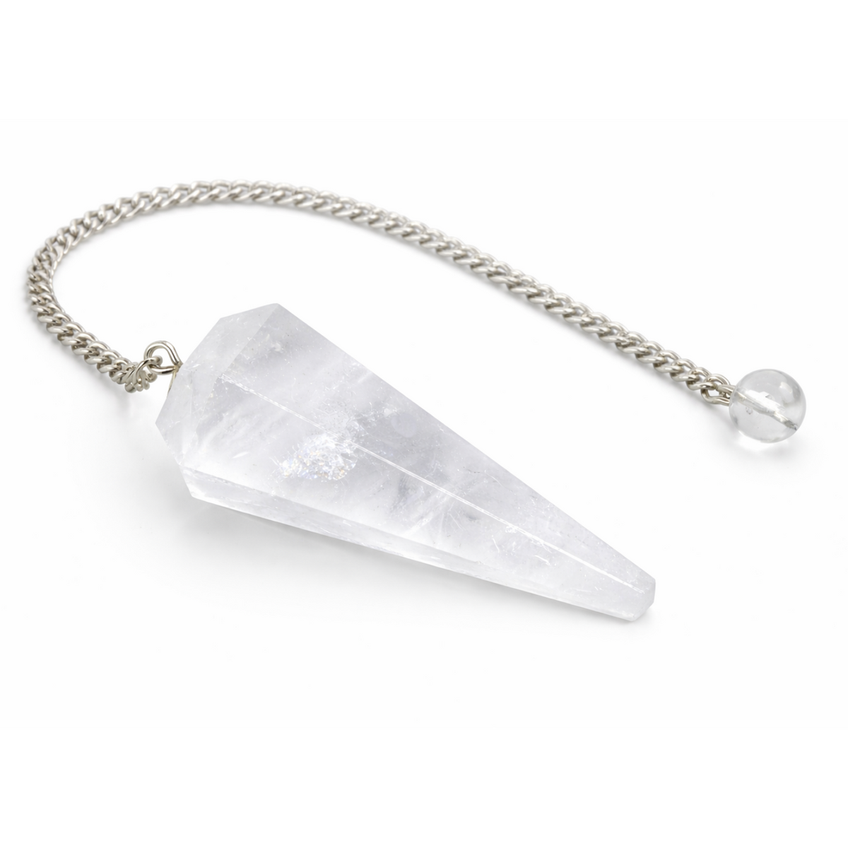 Péndulo de Cuarzo Cristal (Claridad, Energía y Amplificación Espiritual)