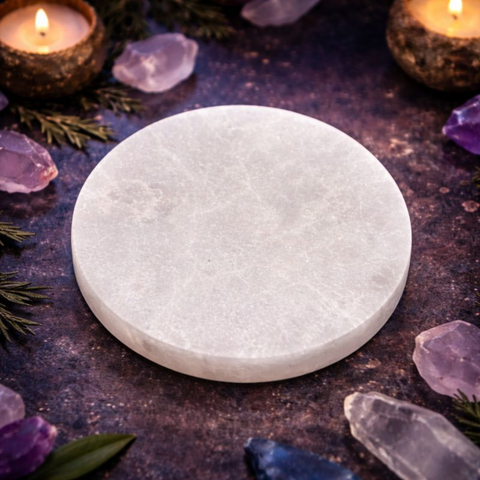Natural Selenite Plate - 10 x 10 cm (purification and energy recharging)