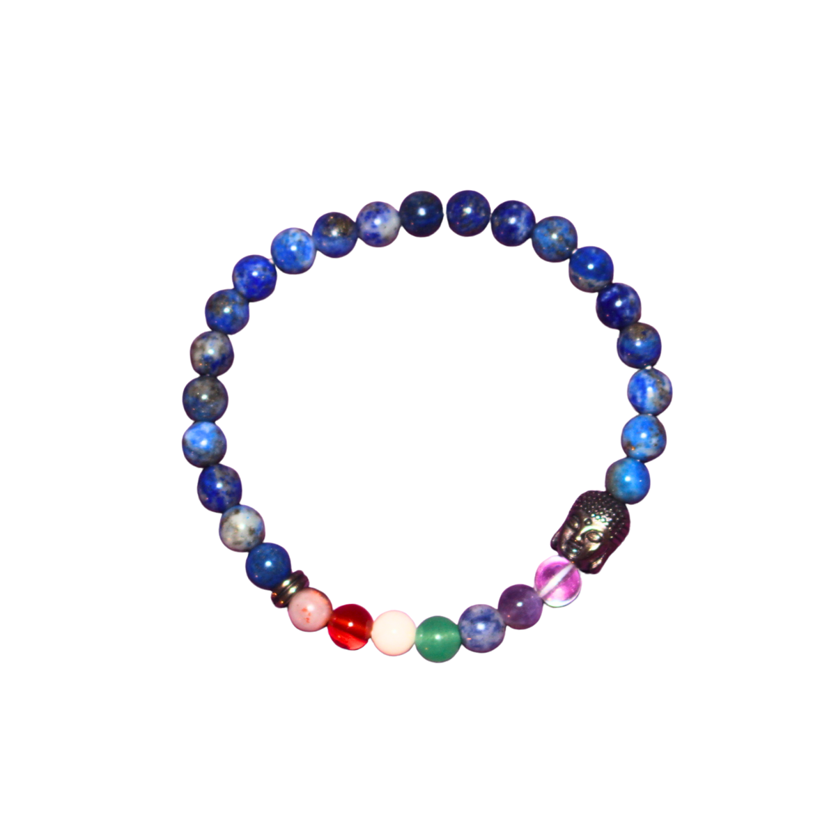 7 Chakra Bracelet with Buddha and Lapis Lazuli (Protection and Calm)