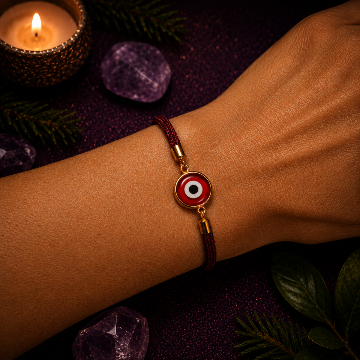 Cord Bracelet with Turkish Eye (Protection and Good Luck)