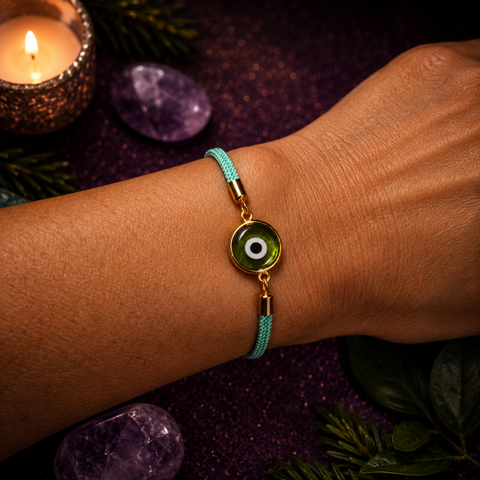 Cord Bracelet with Turkish Eye (Protection and Good Luck)