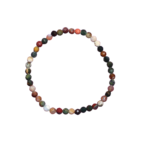 Pulsera Facetada de Ágata India 4 mm (Equilibrio, Protección y Armonía)