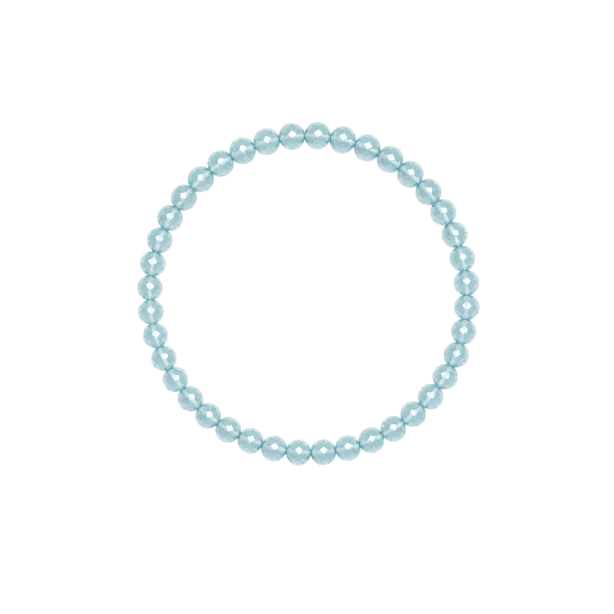 Pulsera Facetada de Aguamarina 4mm (Calma, Comunicación y Equilibrio Emocional)