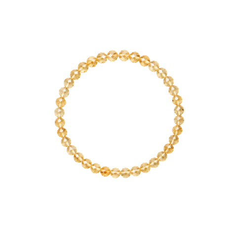 Pulsera Facetada de Citrino 4mm (Abundancia, Alegría y Confianza Personal)