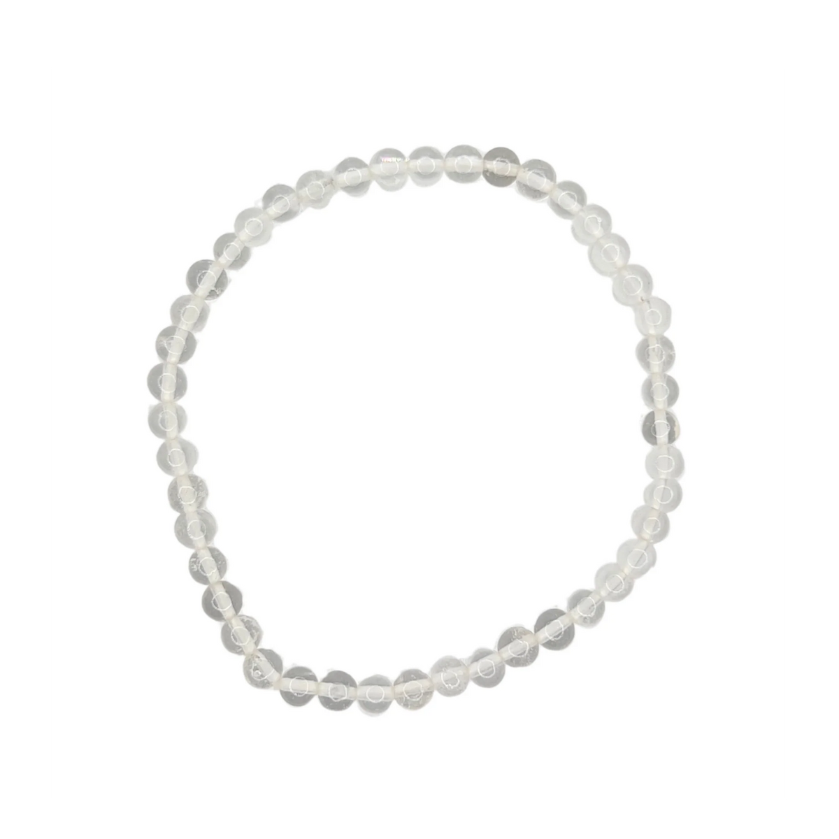 Pulsera Facetada de Cuarzo Blanco 4 mm (Claridad, Equilibrio y Energía Positiva)