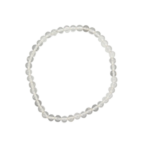 Pulsera Facetada de Cuarzo Blanco 4 mm (Claridad, Equilibrio y Energía Positiva)