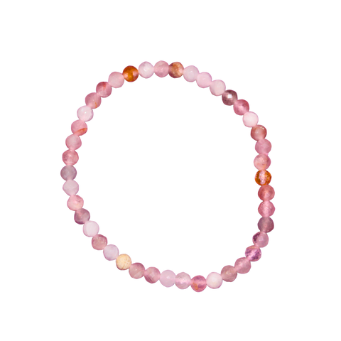 Pulsera Facetada de Cuarzo Rosa 4mm (Amor, Armonía y Bienestar Emocional)