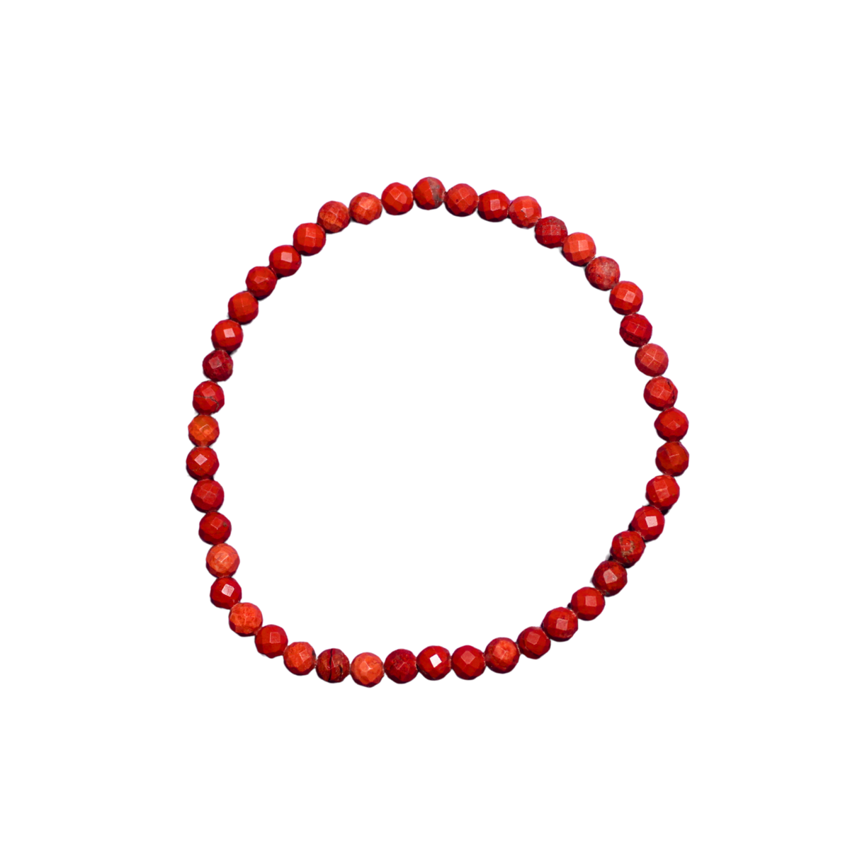Faceted Red Jasper Bracelet 4mm (Strength, Protection and Stability)