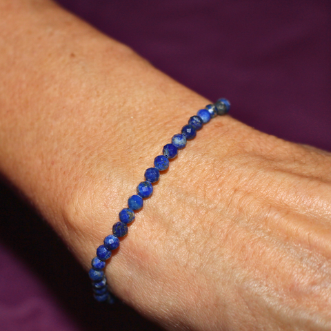 Pulsera Facetada de Lapislázuli 4 mm (Sabiduría, Protección y Comunicación)