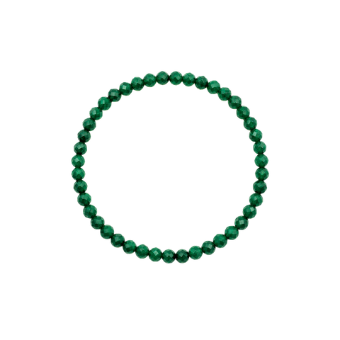 Pulsera Facetada de Malaquita 4mm (Protección, Transformación y Equilibrio Emocional)