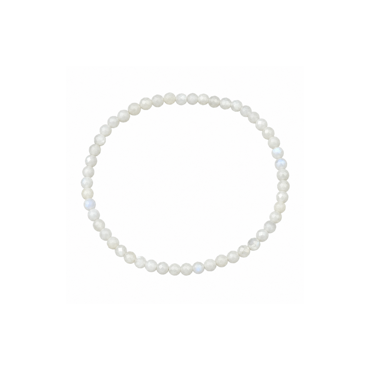 Pulsera Facetada de Piedra Luna 3mm (Intuición, Equilibrio y Energía Femenina)