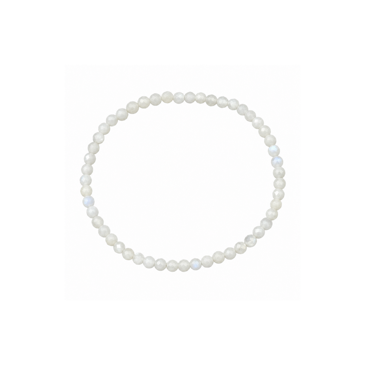 Pulsera Facetada de Piedra Luna 3mm (Intuición, Equilibrio y Energía Femenina)