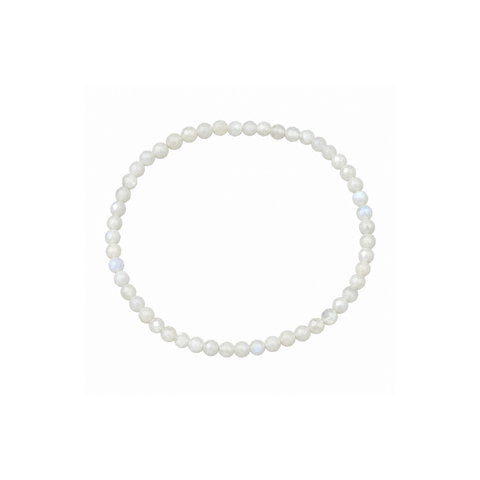 Pulsera Facetada de Piedra Luna 3mm (Intuición, Equilibrio y Energía Femenina)