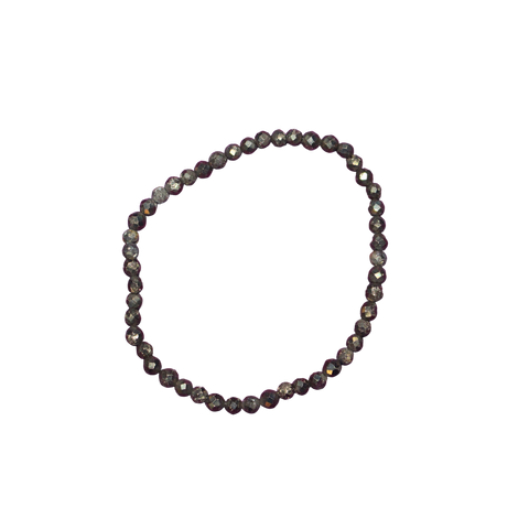 Pulsera Facetada de Pirita 4 mm (Abundancia, Dinero y Suerte)