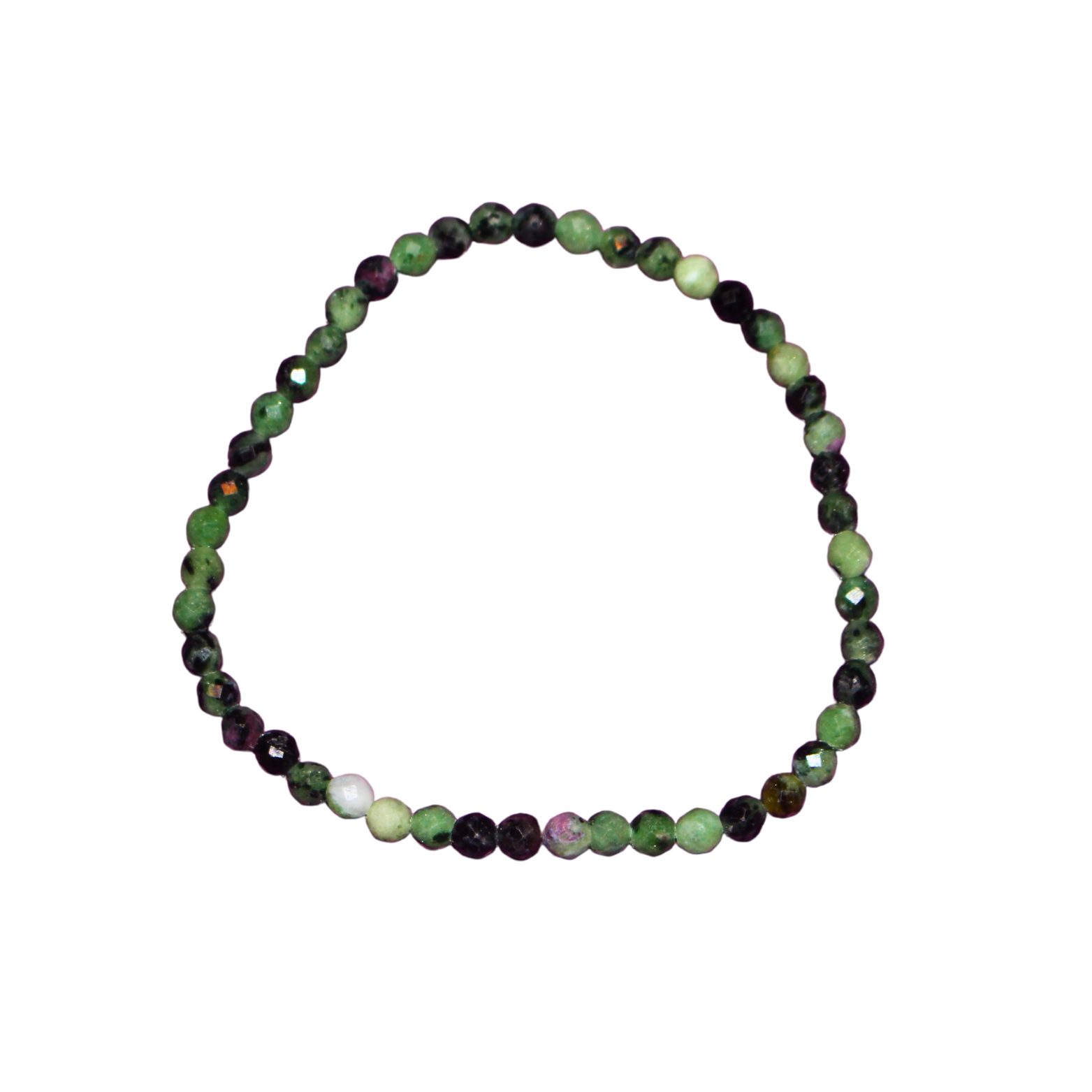 Pulsera Facetada de Rubí con Zoisita 4 mm (Vitalidad, Transformación y Energía)