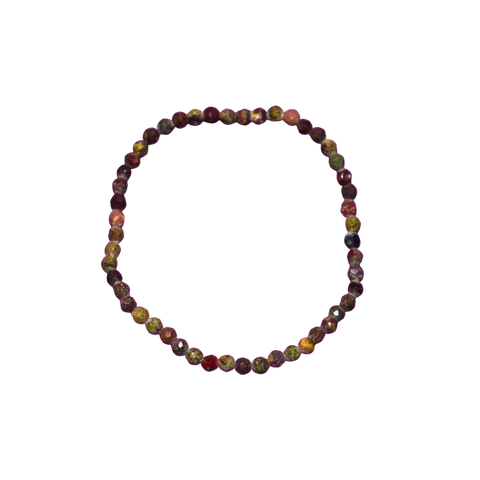 Pulsera Facetada de Sangre de Dragón 4mm (Fuerza y Renovación)