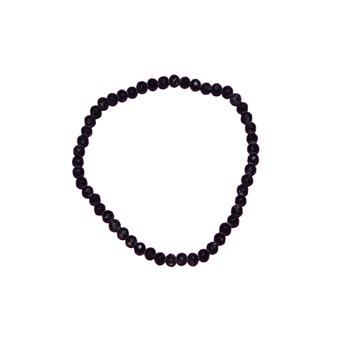 Pulsera Facetada de Turmalina Negra 4mm (Protección, Limpieza y Equilibrio Energético)