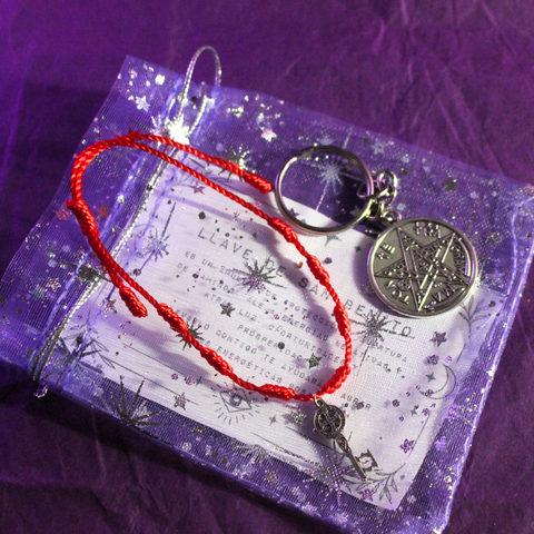 Pack Amuletos de Protección y Abre Caminos (Hilo Rojo de 7 Nudos + Tetragramatón)