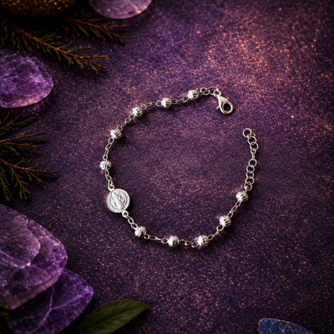 Pulsera Medalla de San Benito en Plata de Ley 925 – ACTIVADA (Protección y Apertura de Caminos)
