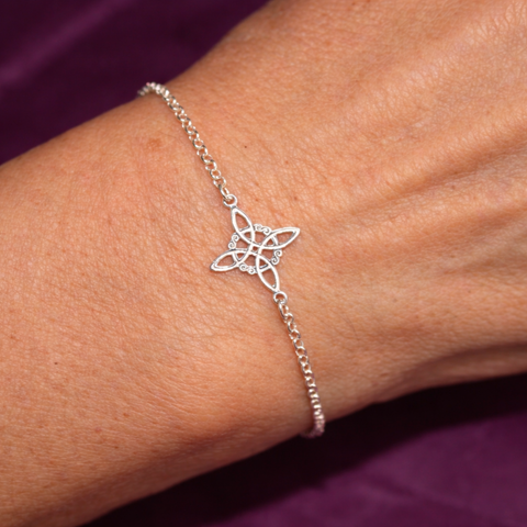 Pulsera Nudo de Bruja en Plata de Ley 925 ACTIVADA (Protección Ancestral y Equilibrio Energético)